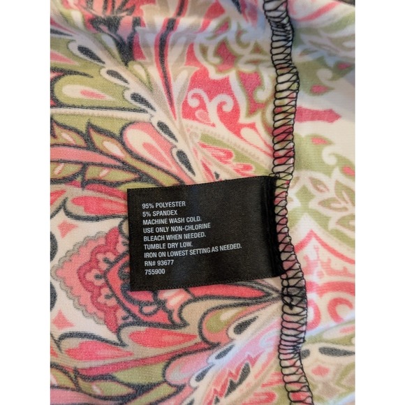 East 5th Women's Size L Multicolor Paisley Print Boat Neck 3/4 Sleeve Top - Picture 4 of 6